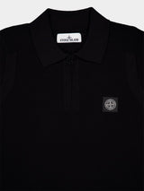 Short-Sleeve Black Polo Knit