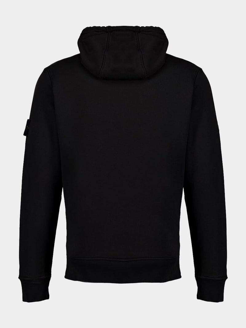 Cotton Fleece Hooded Black Sweatshirt