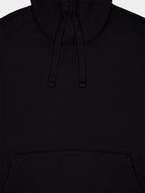Cotton Fleece Hooded Black Sweatshirt