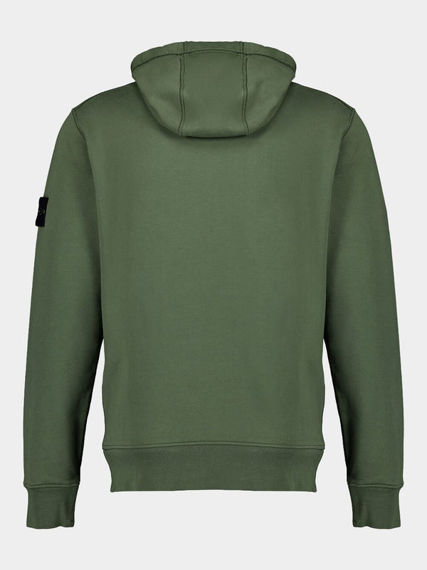 Cotton Fleece Hooded Musk Green Sweatshirt