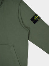 Cotton Fleece Hooded Musk Green Sweatshirt