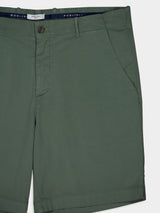 Stretch-Cotton Green Bermuda Shorts