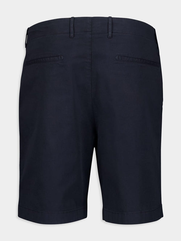 Stretch-Cotton Navy Bermuda Shorts