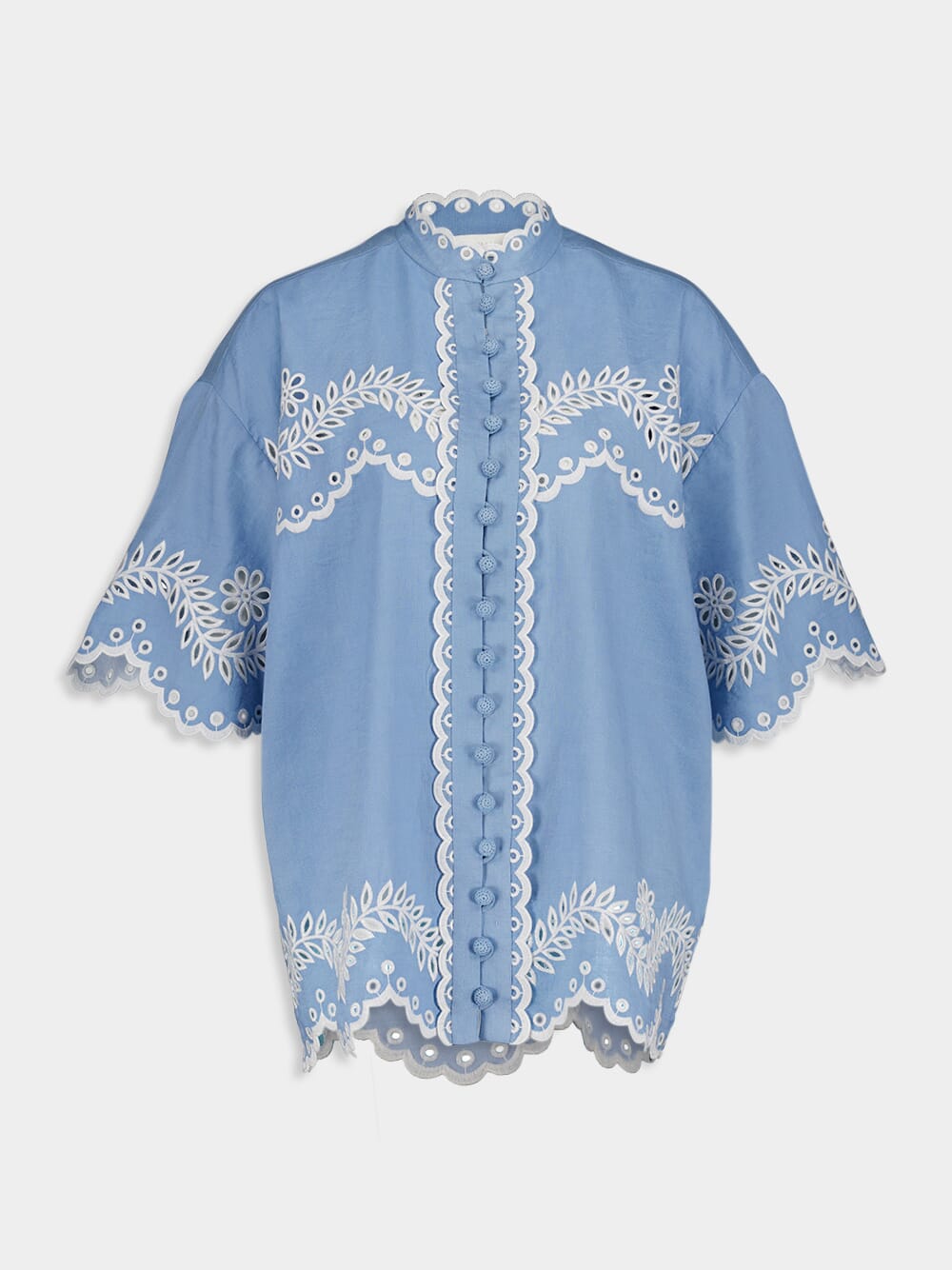 Junie Embroidered Blue Blouse