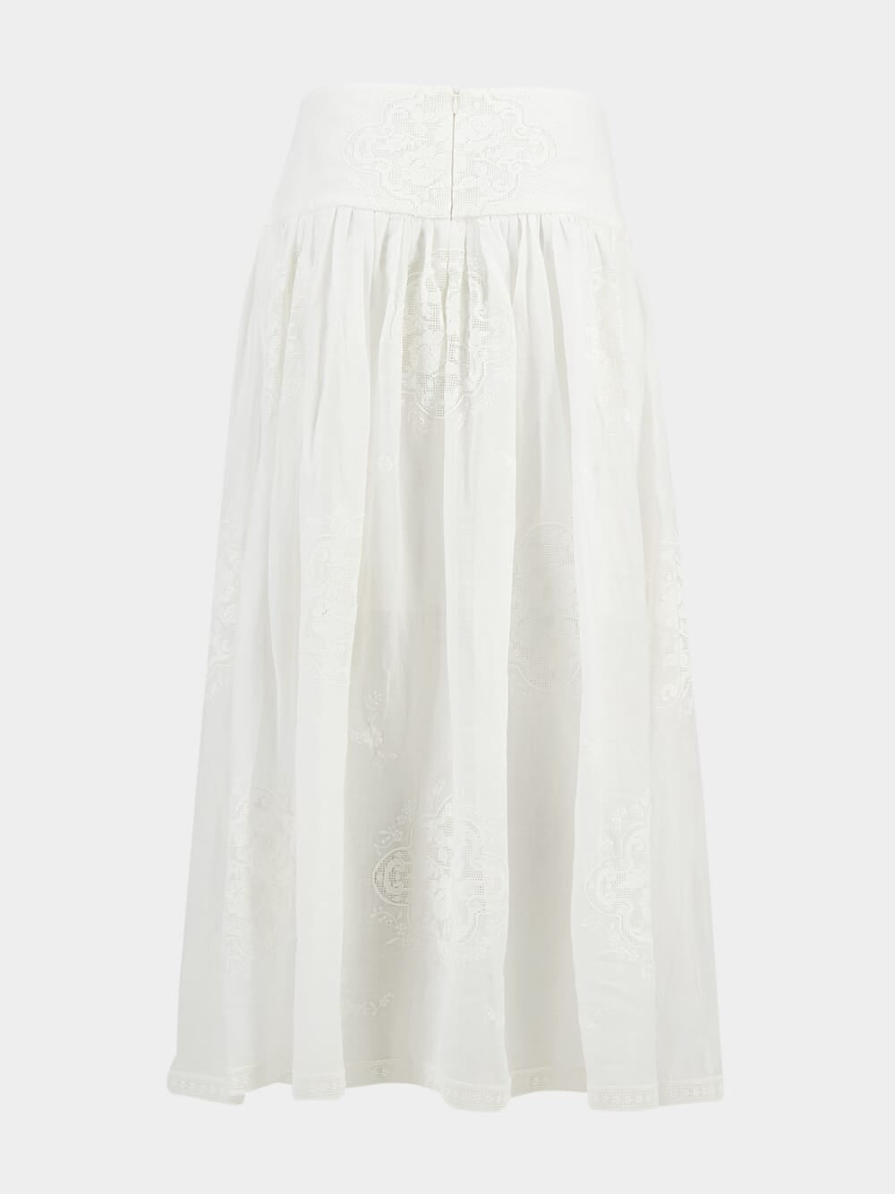 Alight Basque Embroidered White Maxi Skirt