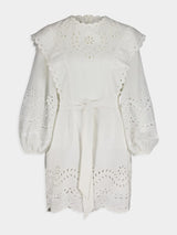 Junie Embroidered Eyelet Lace White Tunic