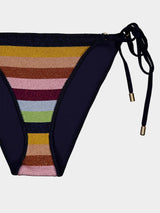 Alight Lurex Striped Ruffle Bikini Set