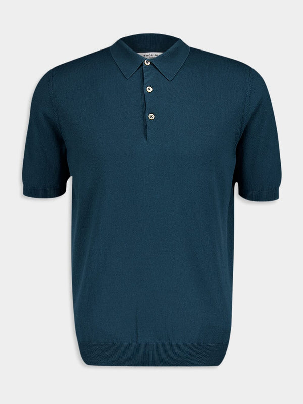 Cotton Blue Polo T-Shirt