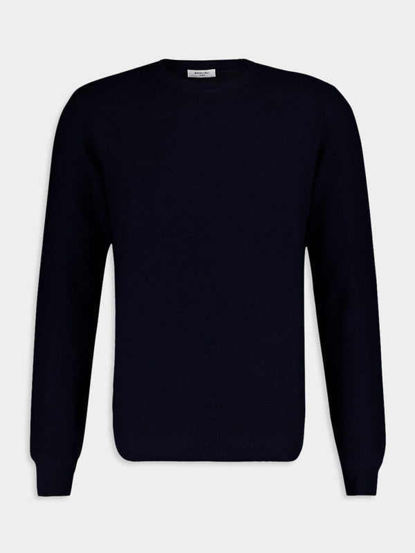 Navy Blue Wool Sweater