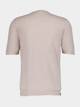 Cotton-Silk Blend Beige T-Shirt