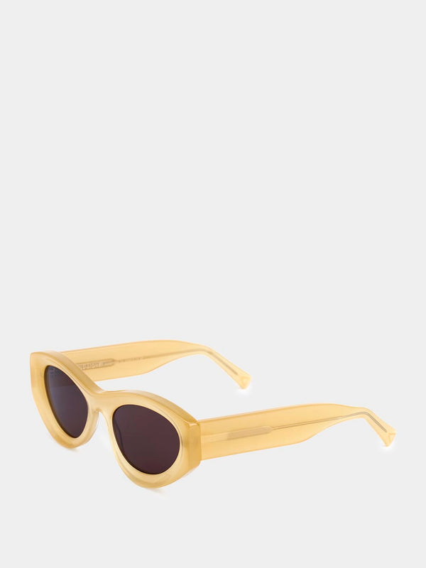 Calypso Oval Beige Sunglasses