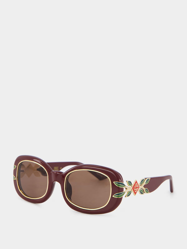 Oval Laurel Burgundy Sunglasses