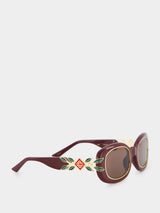 Oval Laurel Burgundy Sunglasses