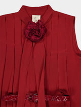 Aquarius Silk Cape Dress with Detachable Flower Broochvelvet