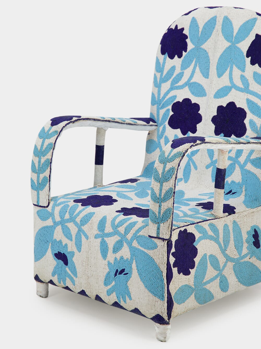 Recycled Beads Blue Floral Armchair