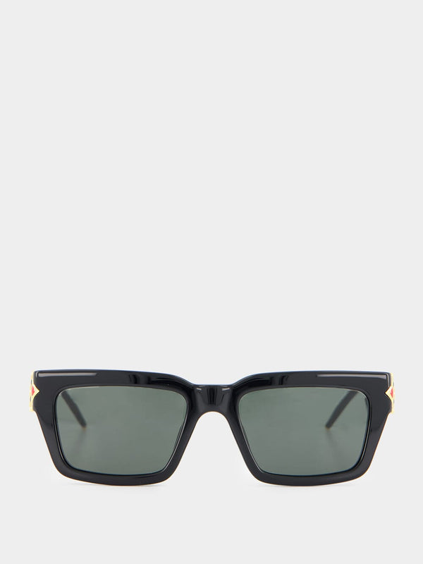 Black Monogram Plaque Sunglasses