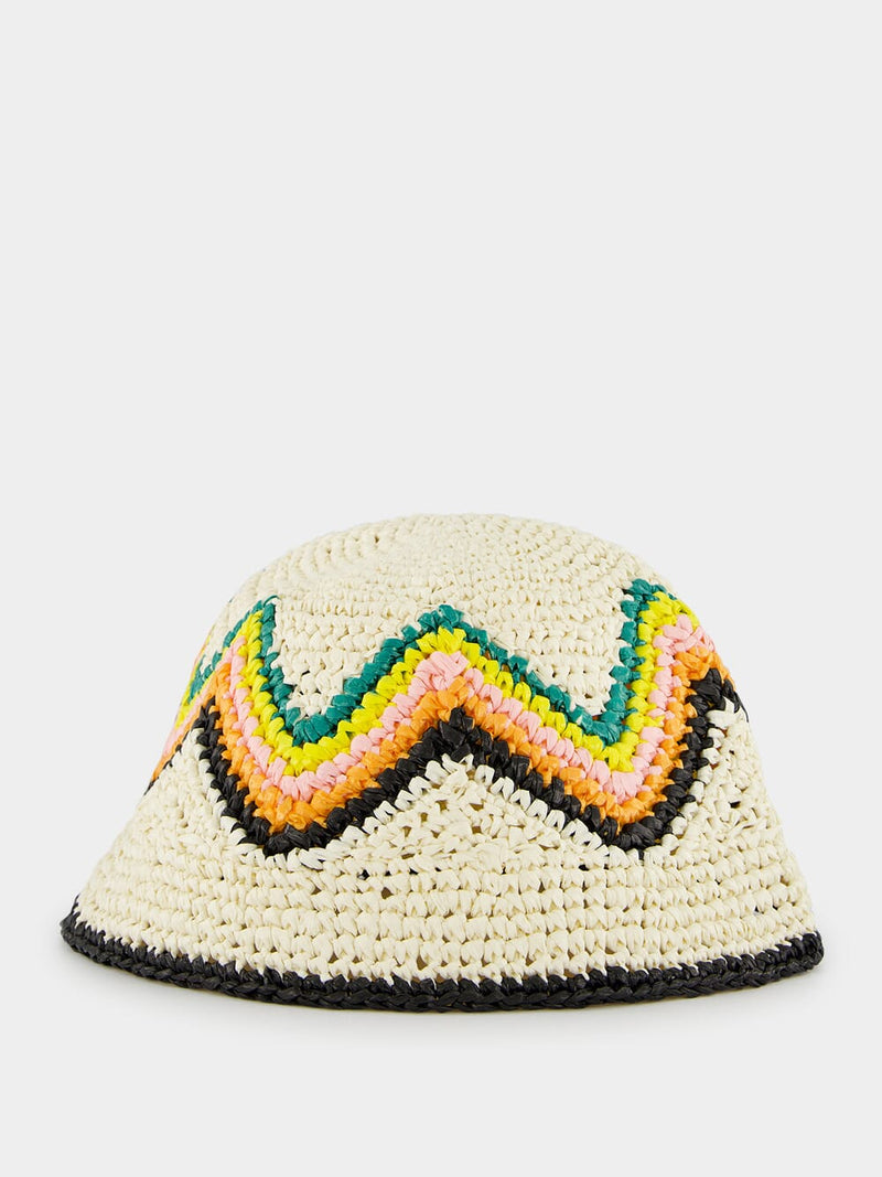 Raffia Crochet Bucket Hat