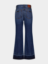 V-Gold Detail Bootcut Jeans