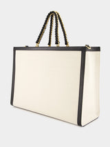 Medium G Tote in Canvas and Leather