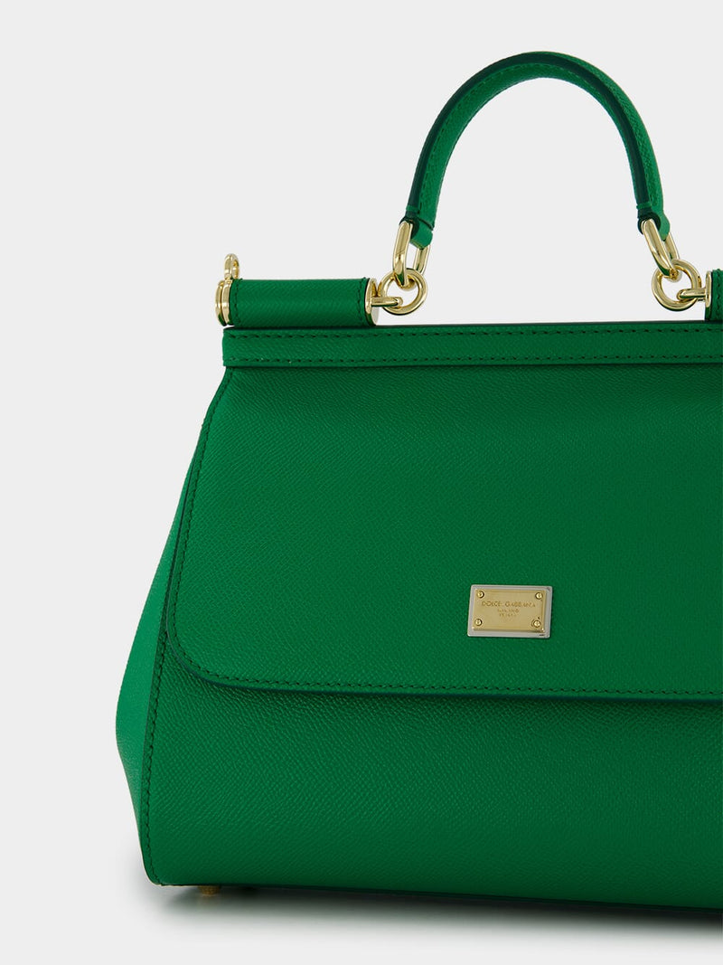 Large Sicily Green Leather Tote
