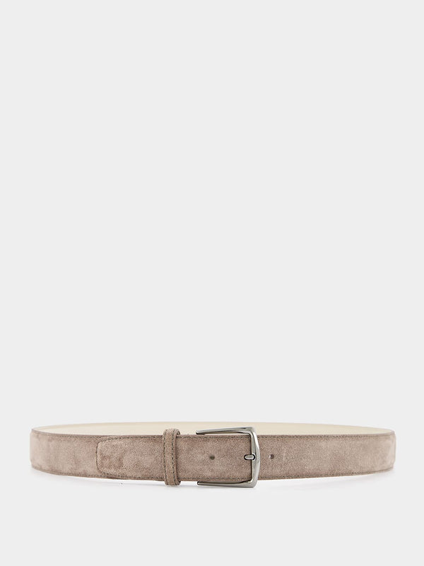 Ash Grey Suede Leather Belt