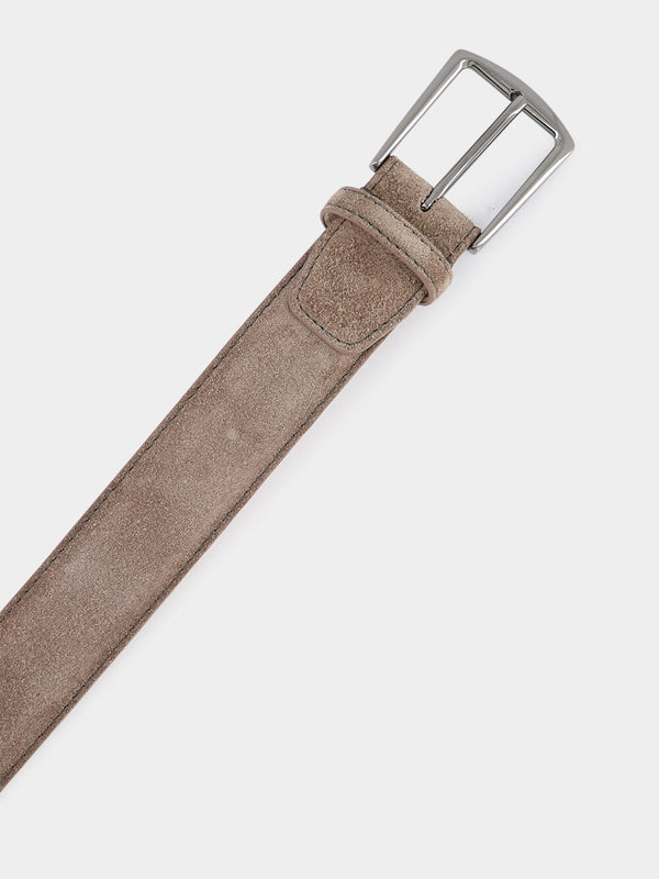 Ash Grey Suede Leather Belt