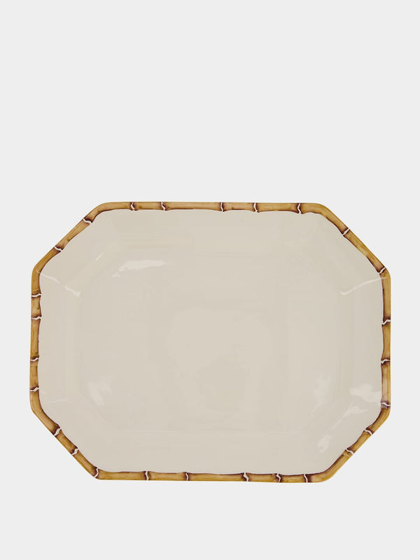 Ceramic Handpaint Bamboo Serving Platter