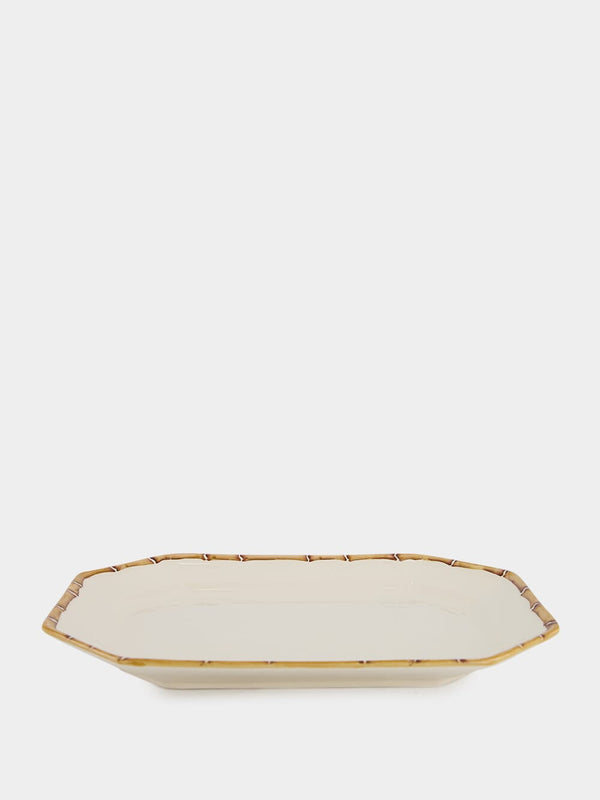 Ceramic Handpaint Bamboo Serving Platter