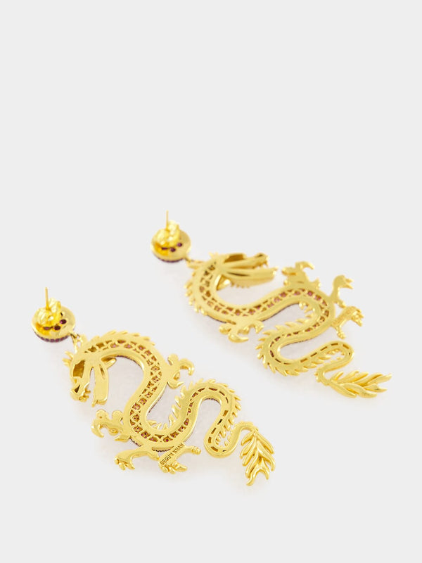 Burgundy Dragon Earrings