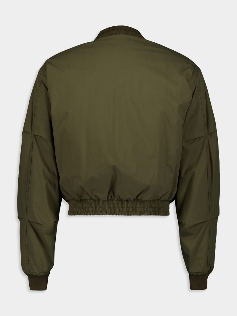 Cotton Cropped Bomber Jacket