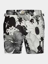 Monochrome Floral Swim Shorts