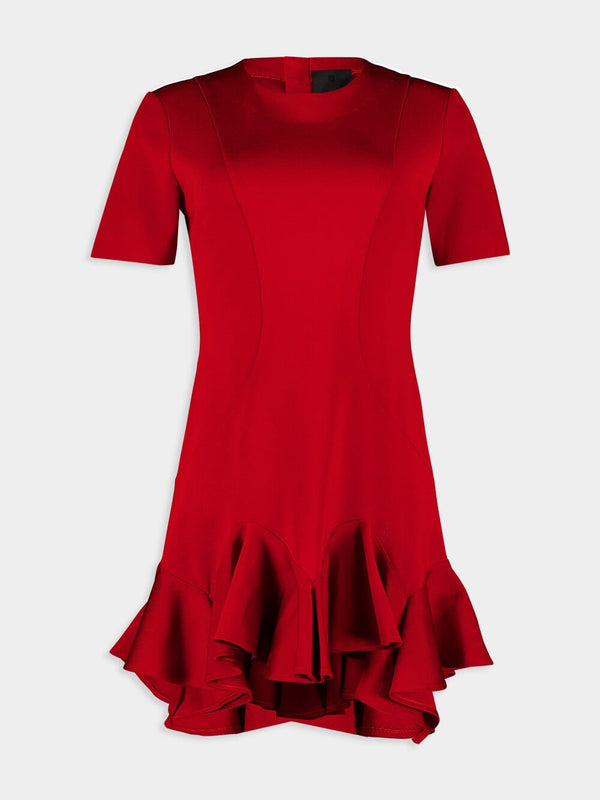 Red Ruffle Midi Dress