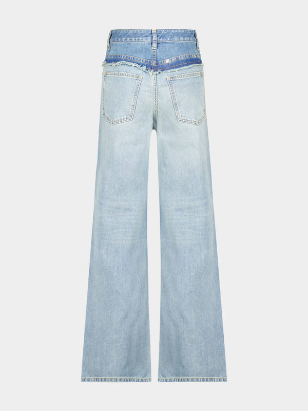 Oversized Jeans In Mixed Denim