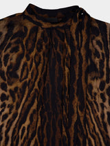 Leopard Print Silk Blouse