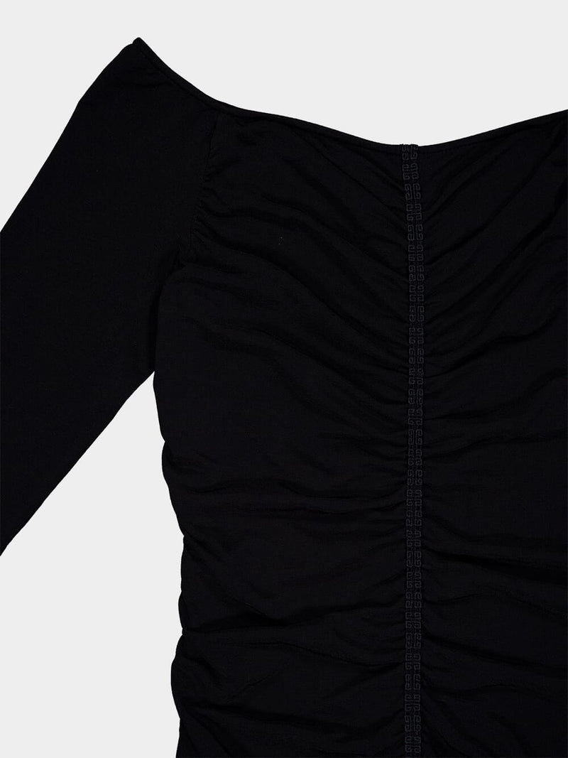 Ruched Black Top