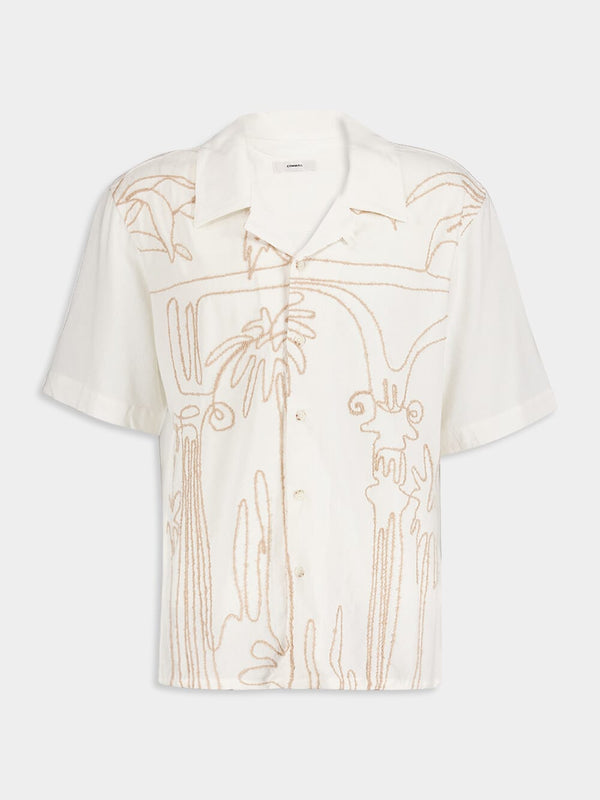 Palm Embroidered Boxy Shirt