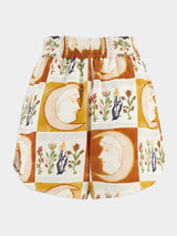 Calcita Printed Silk Crepe Shorts