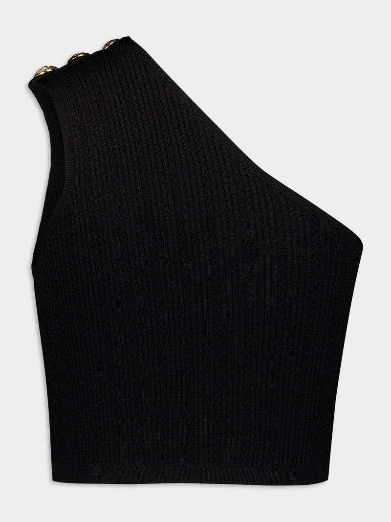 Asymmetric One-Shoulder Knit Top