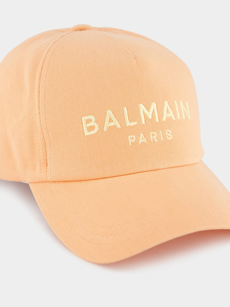 Peach Balmain Logo Cap