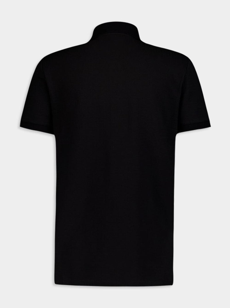 Monogram Piqué Black Polo Shirt
