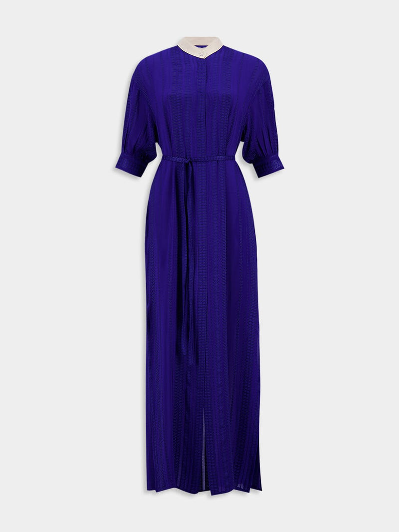 Maira Royal Blue Pleated Maxi Dress