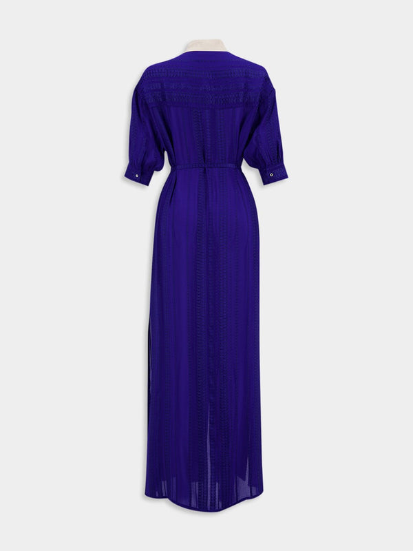 Maira Royal Blue Pleated Maxi Dress