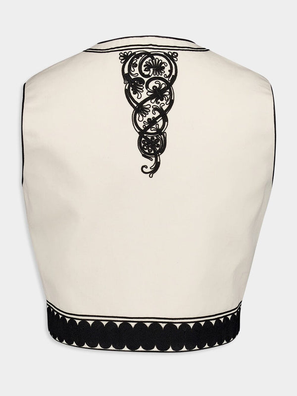 Embroidered Traditional Kymata Vest