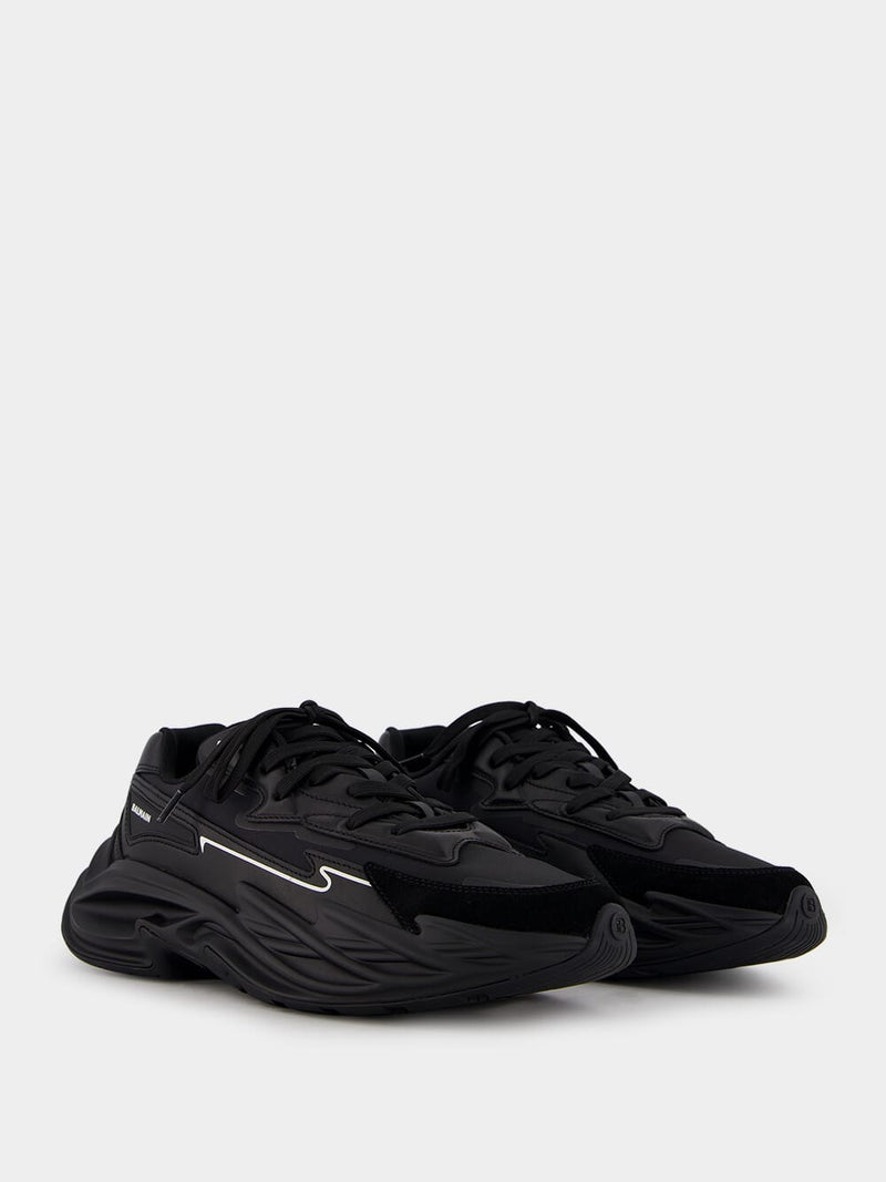 All-Black Run-Row Sneakers