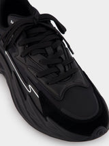 All-Black Run-Row Sneakers