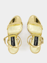 Keira 105mm Golden Leather Sandals