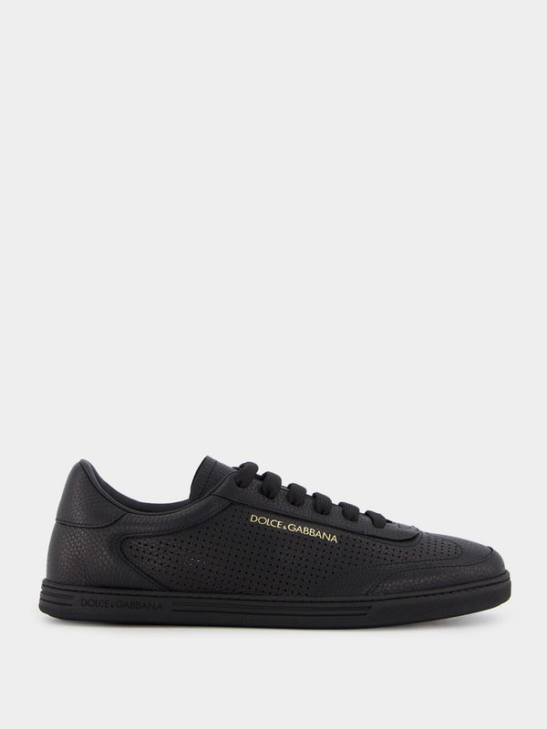 Saint Tropez Perforated Black Sneakers