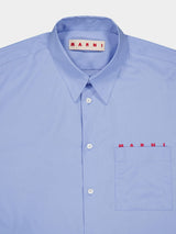 Iris Blue Logo Cotton Shirt