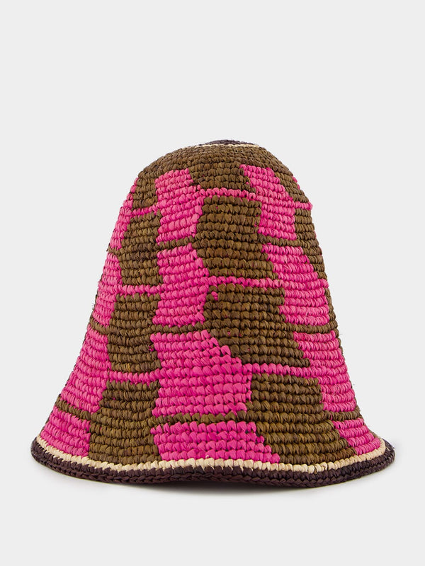 Carousel Pink Raffia Bucket Hat