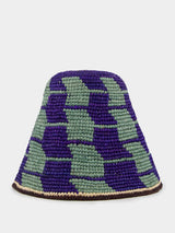 Carousel Blue Raffia Bucket Hat
